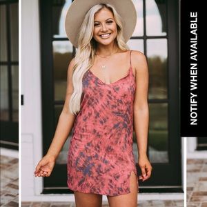 Tie dye slip dress